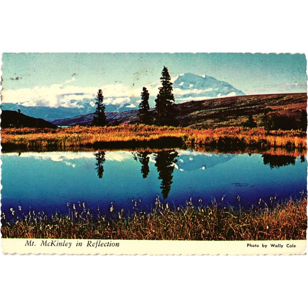 Vintage Postcard Mt McKinley Reflection Scenic Alaska 1978 Plastichrome